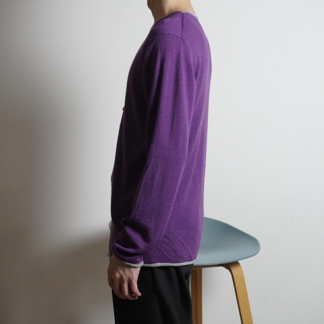 TAKEO KIKUCHI ヘンリーネックニットカットソー パープル/YW45 — image 2