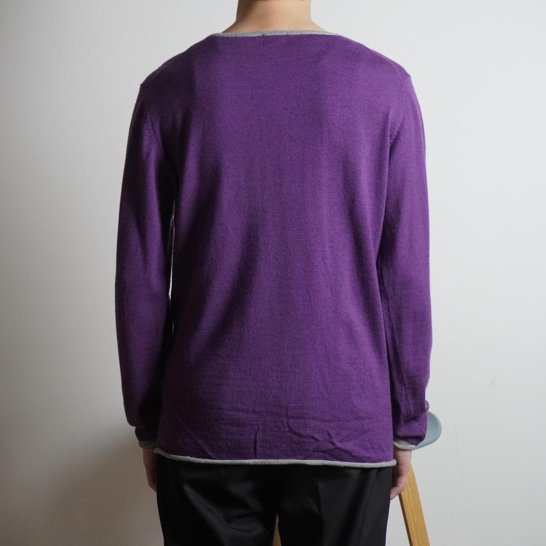 TAKEO KIKUCHI ヘンリーネックニットカットソー パープル/YW45 — image 3