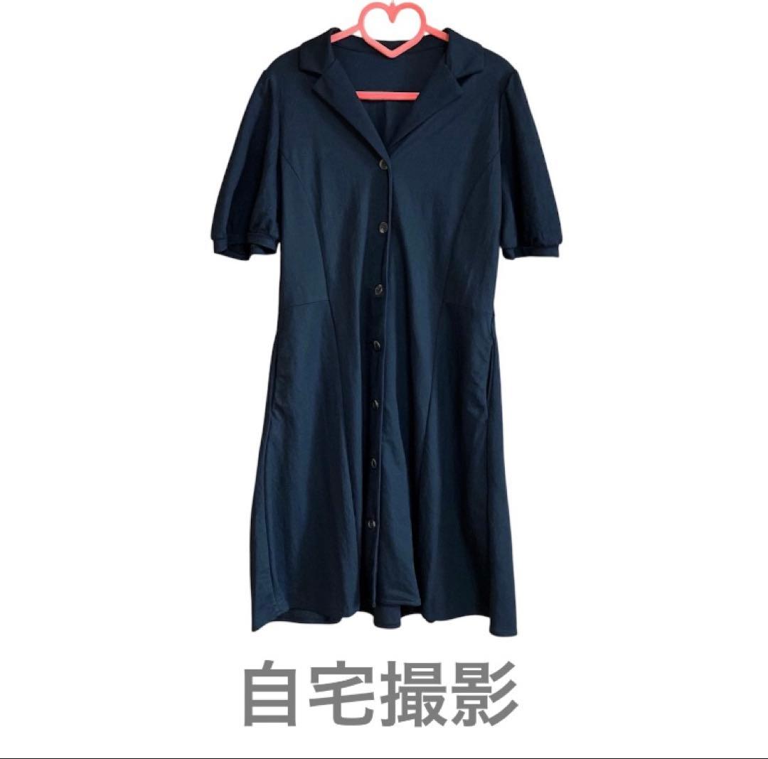 お値下げ！新品未着用✨️GU フロントボタンミニワンピース 半袖 ブラック XL — image 2