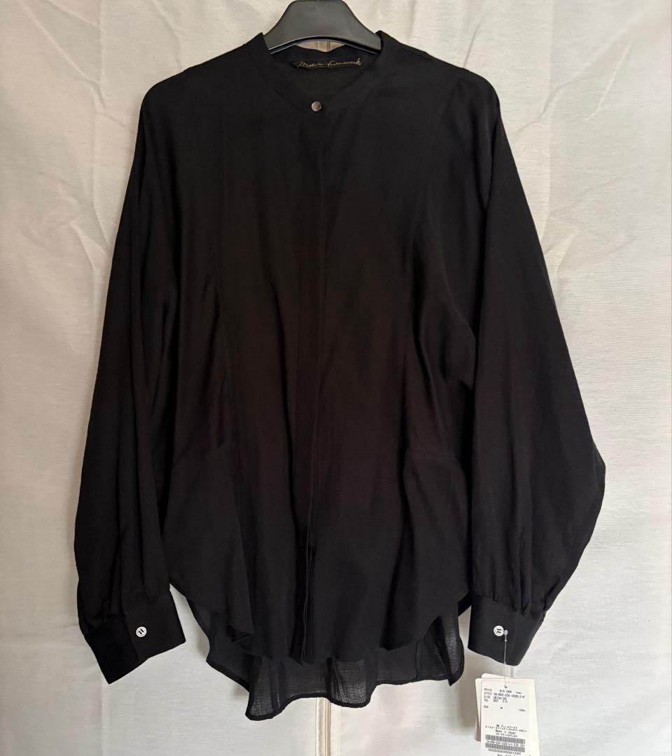 ドビーサテンドルマンシャツ/サイズ38/長袖/ブラック — image 2