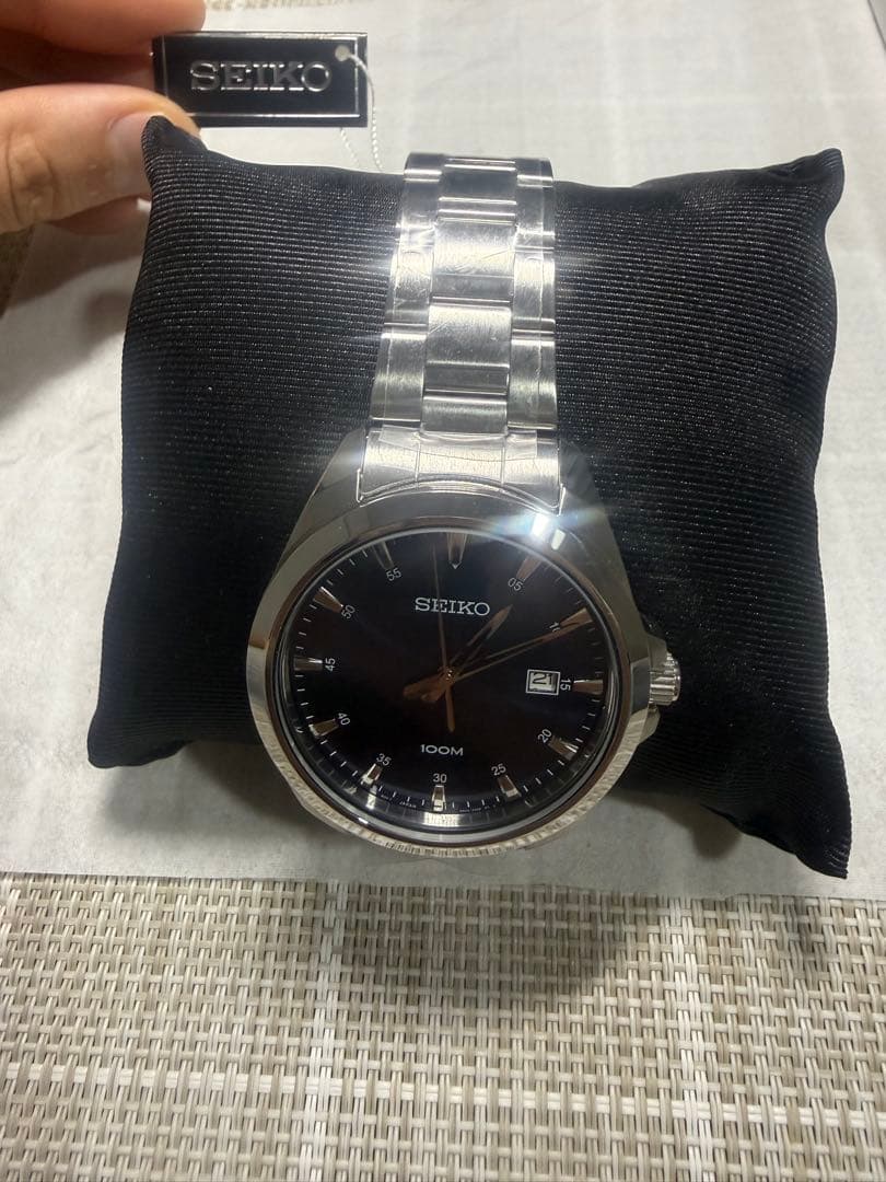SEIKO 腕時計 本体 ブルー文字盤 100M防水(美品✨) — image 4