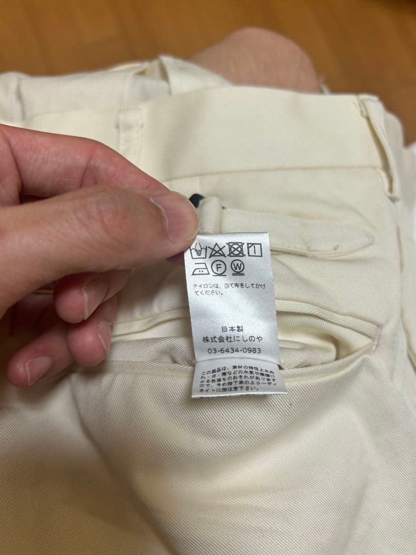 美品　DRESS にしのや　チノショーツ　アイボリー　Sサイズ — image 4