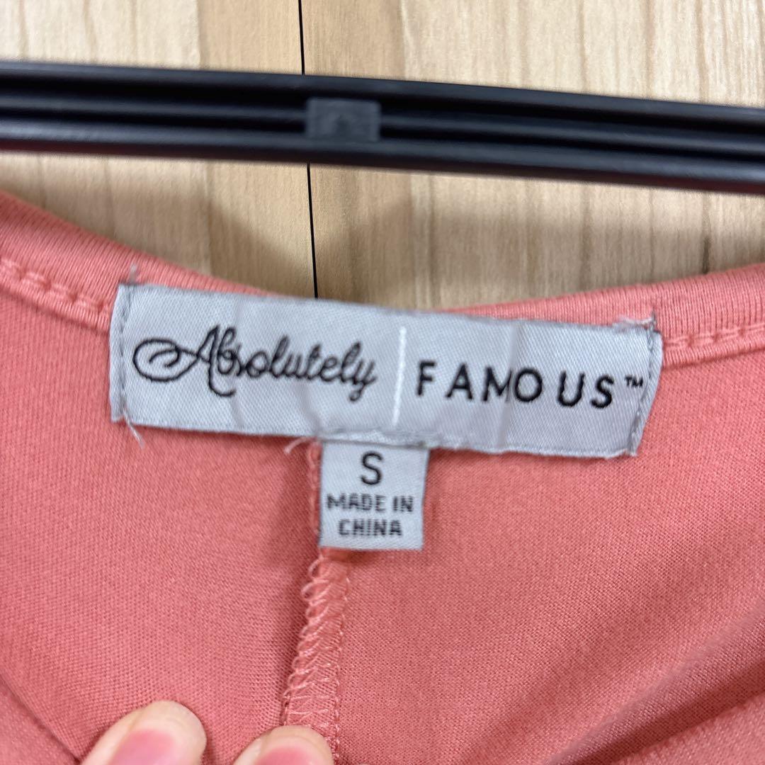 Absolutely Famous ピンク 長袖 Tシャツ Sサイズ　前結び — image 3