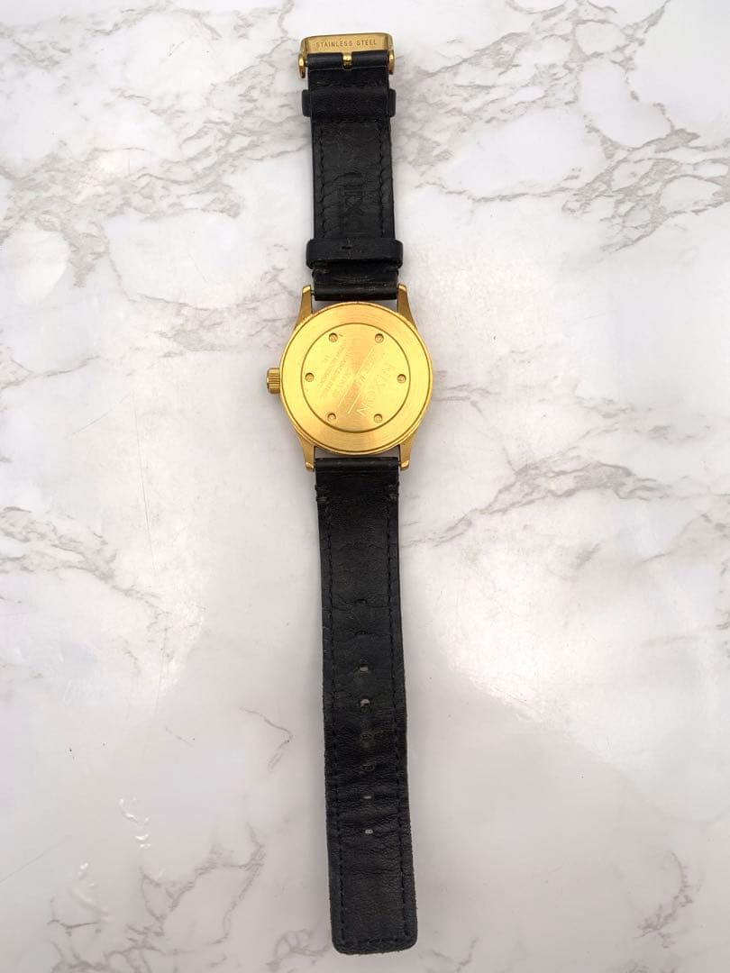 NIXON 腕時計 ゴールド文字盤 ブラックレザーベルト — image 5