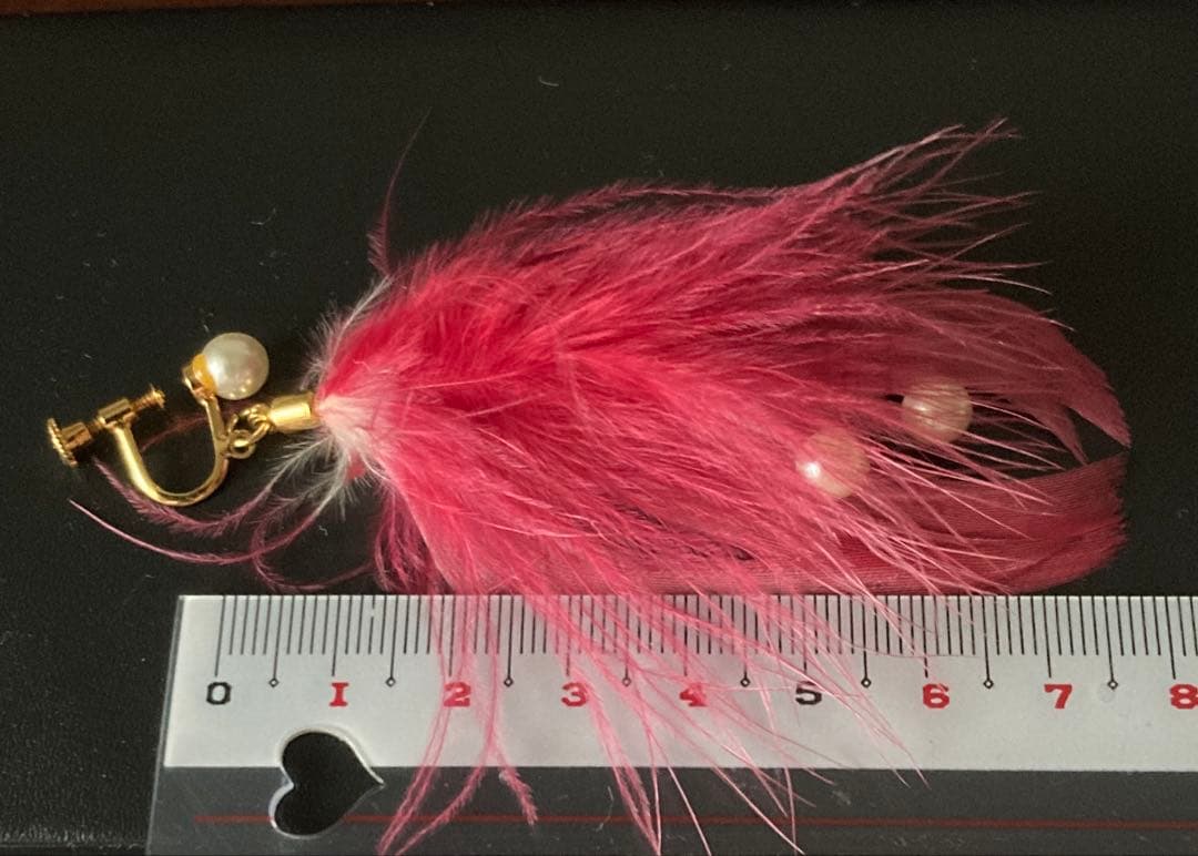 フェザー パール イヤリング ピンク — image 4