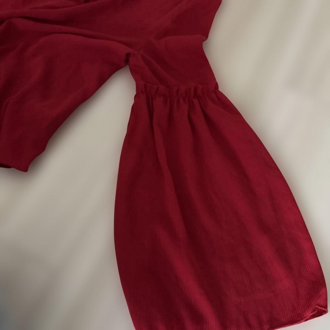 新品　Bershka 長袖 ブラウス レッド Mサイズ — image 4
