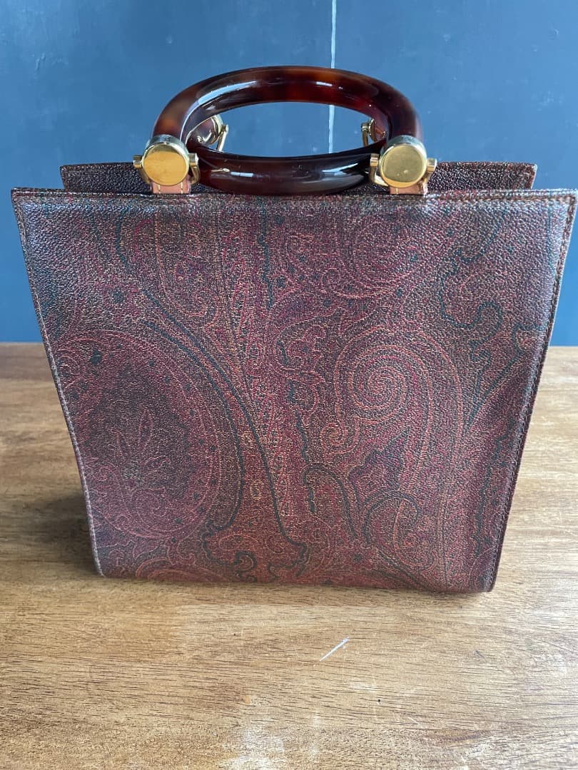 ★ETRO★エトロ★ペイズリー柄★ロゴデザイン★ハンドバッグ★べっ甲ハンドル — image 3