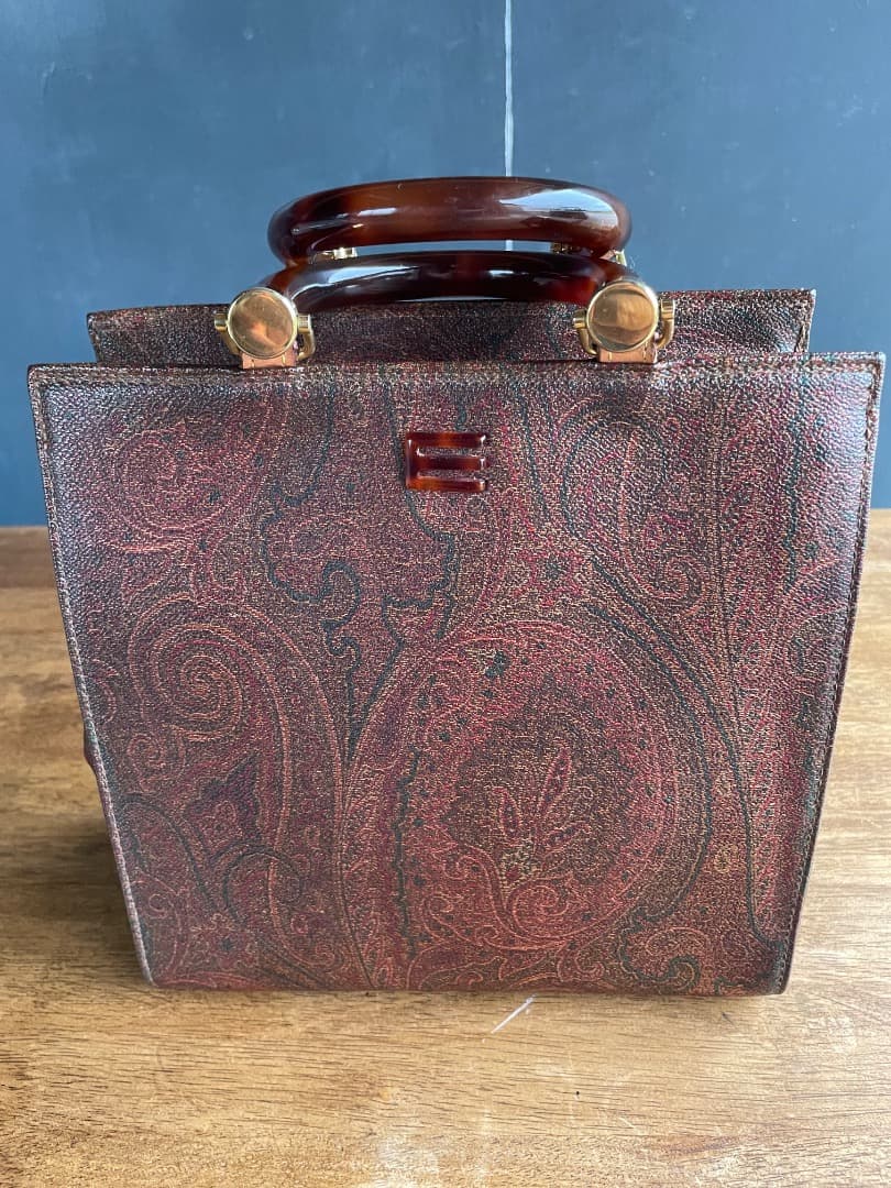 ★ETRO★エトロ★ペイズリー柄★ロゴデザイン★ハンドバッグ★べっ甲ハンドル — image 5