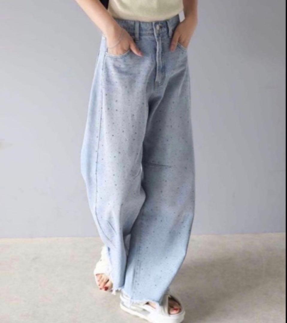 mily bilet オーロラストーンヴィンテージカーブデニムパンツ　ブルー　L — image 2
