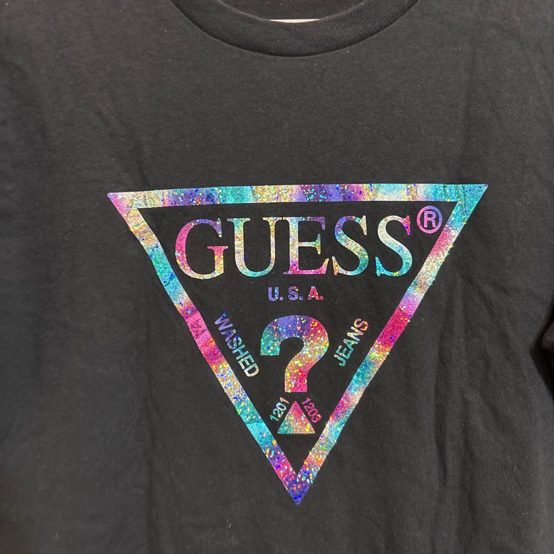 GUESS レインボーロゴ 半袖 Tシャツ ブラックSサイズ — image 2
