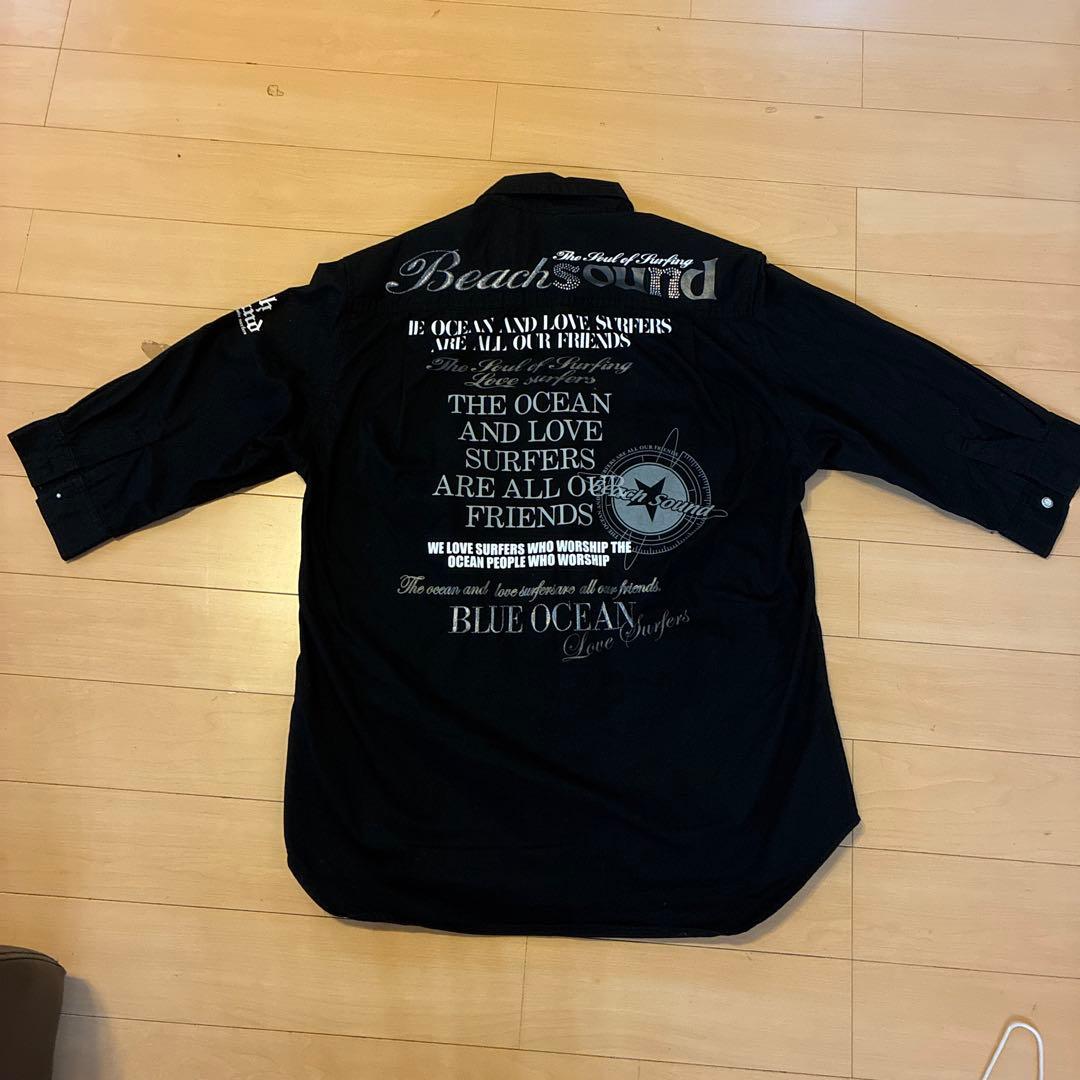 Beach Sound 七分袖シャツ ブラック XL — image 4