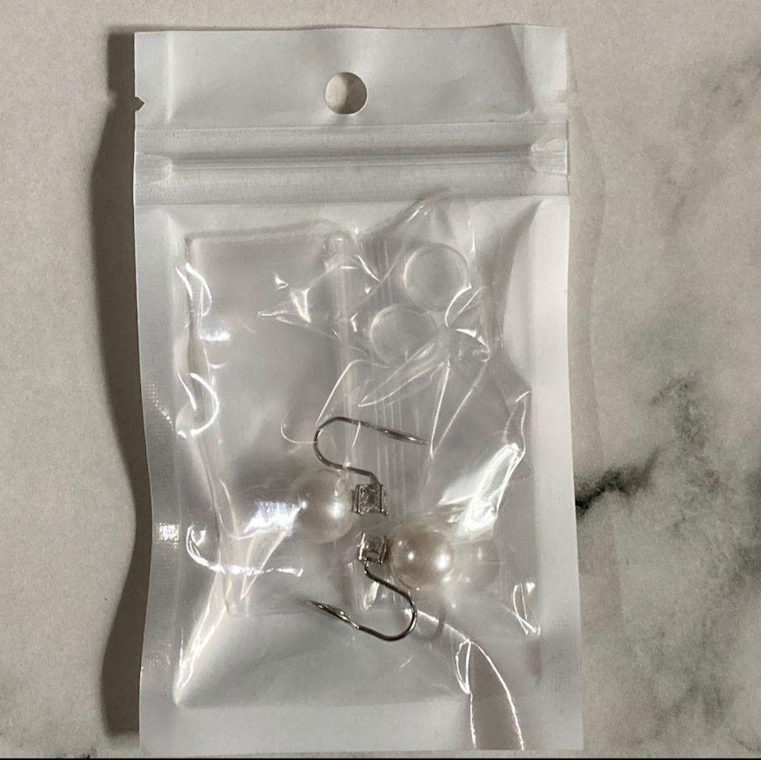パールイヤリング シルバー 一粒ダイヤ 上品 フォーマル ギフト — image 5