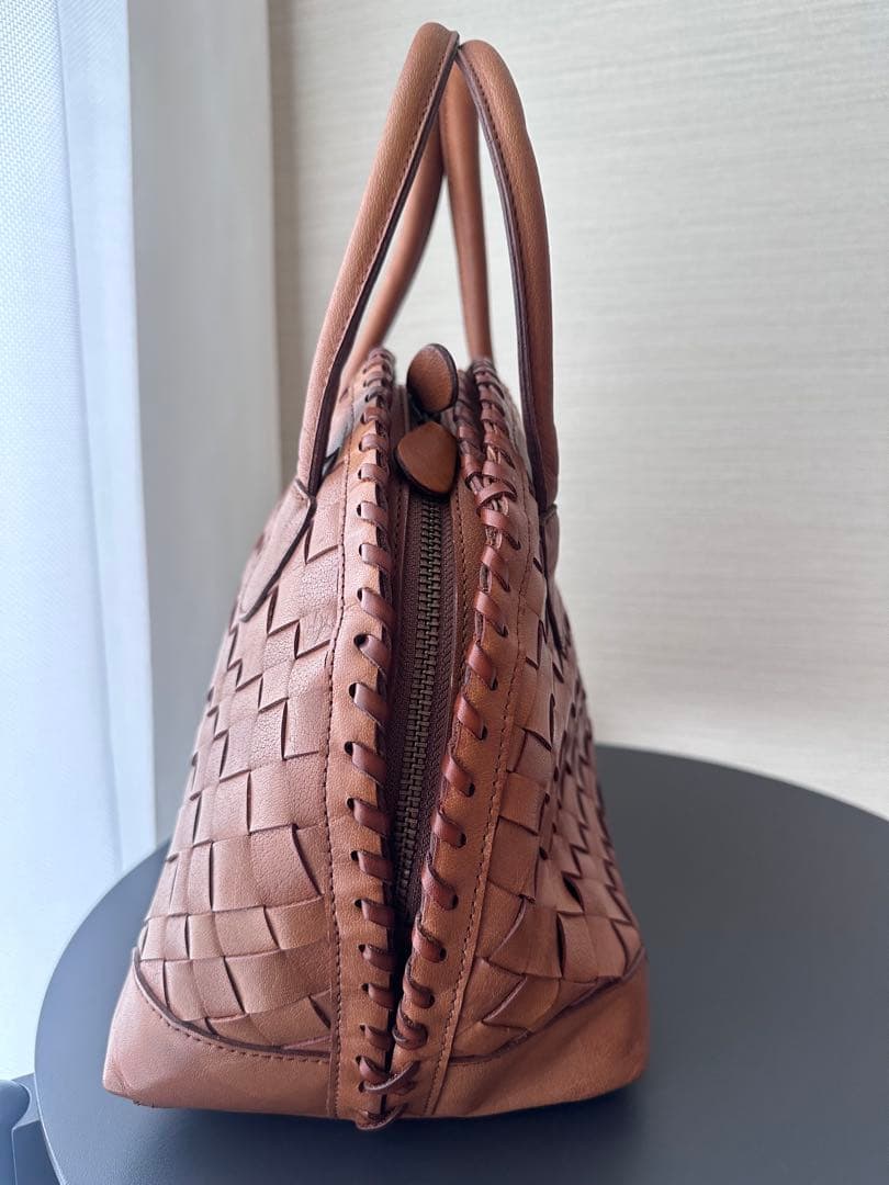 AOYAMA IBIZA ハンドバッグ 編み込みレザー ブラウン (5) — image 3