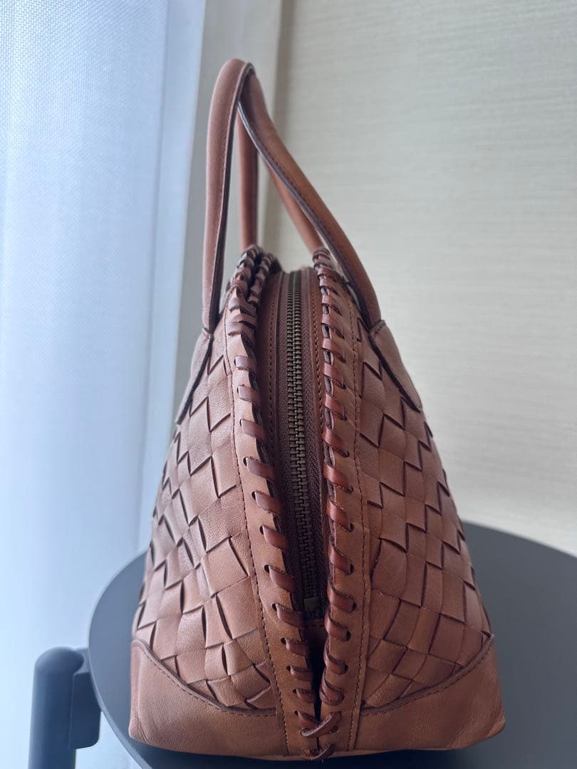 AOYAMA IBIZA ハンドバッグ 編み込みレザー ブラウン (5) — image 4