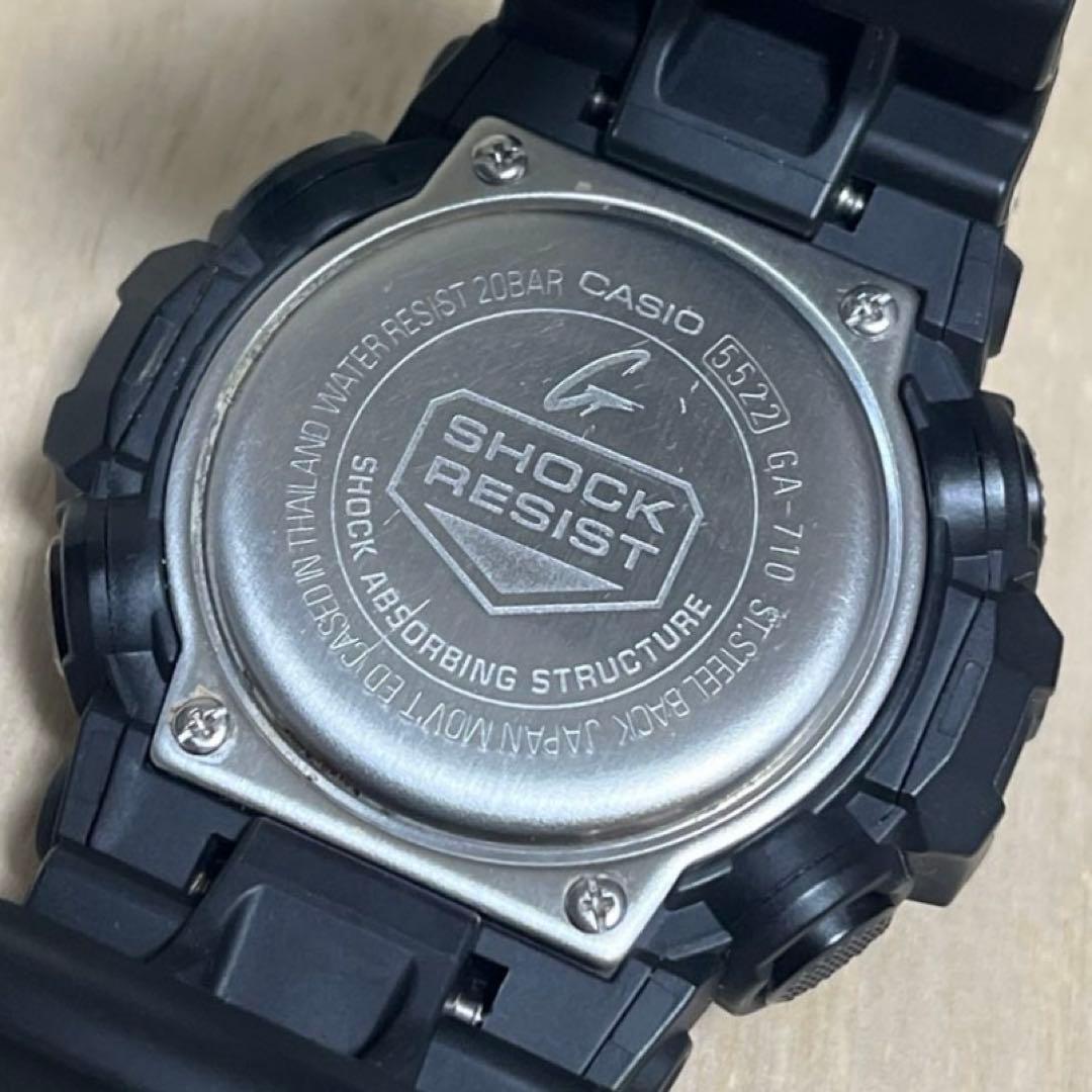 【完動★良品】G-SHOCK アナデジ GA-710 マットブラック×ブルー — image 5