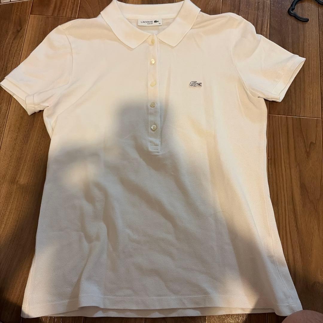 LACOSTE ラコステ 半袖 ポロシャツ ホワイト スリムフィット 40 — image 2