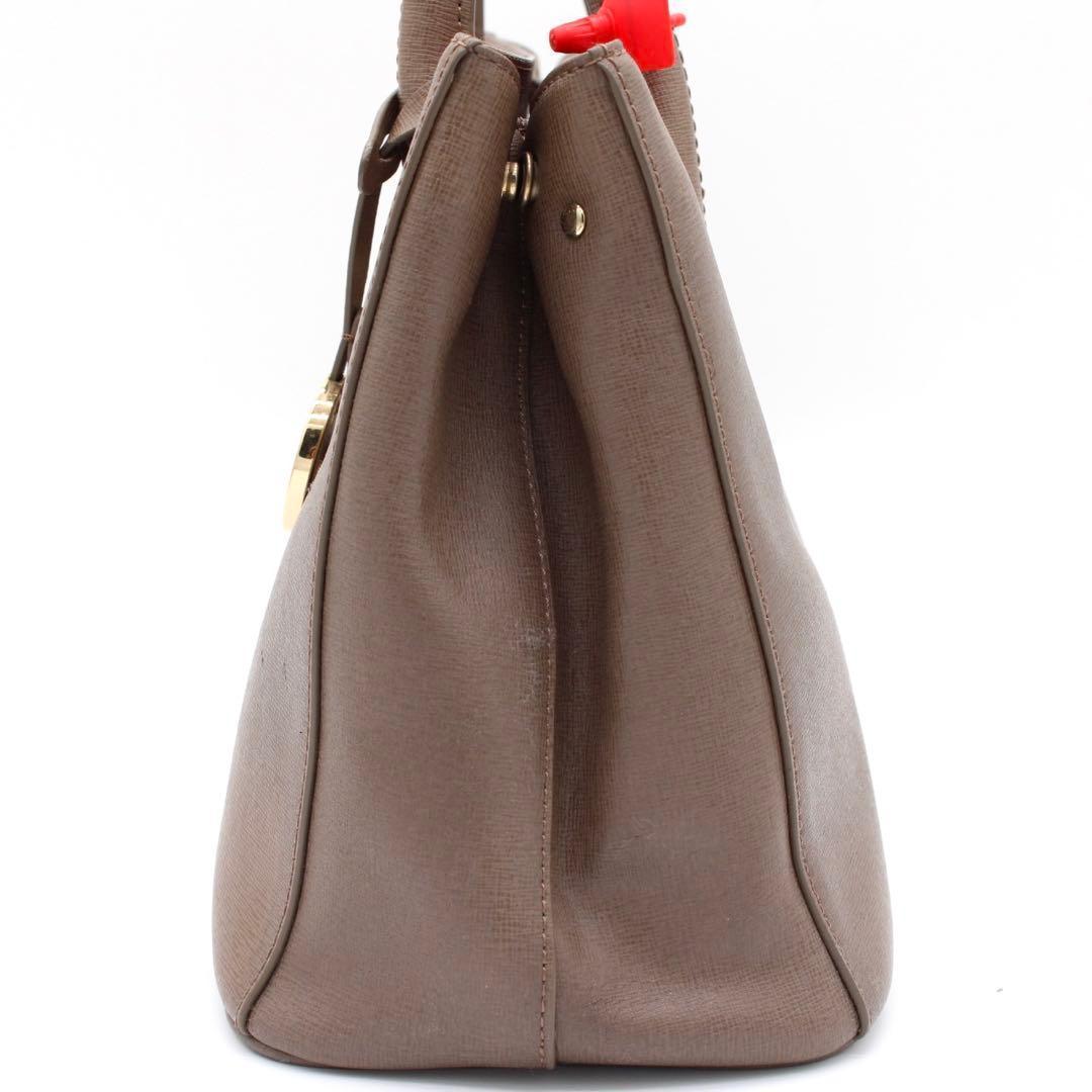 FURLA LINDA ハンドバッグ セミショルダーバッグ レザー ブラウン — image 4