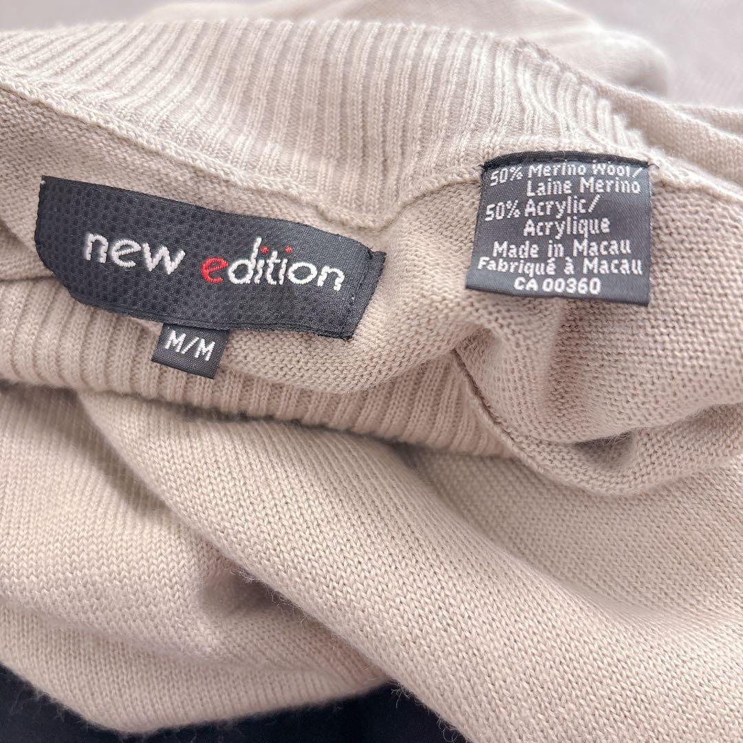 new edition クルーネックハイネックニット ベージュ ユニセックス M — image 2