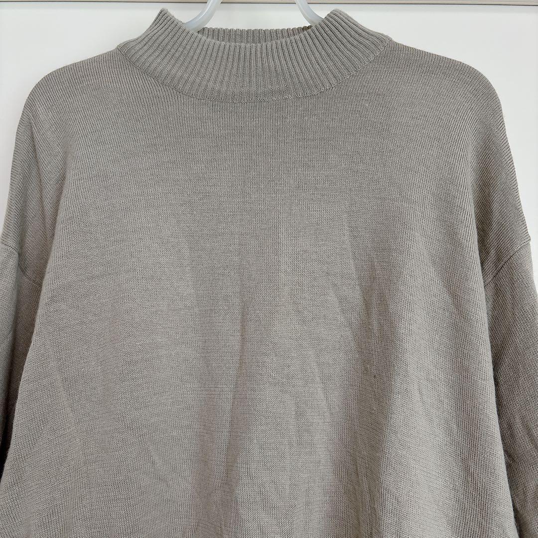 new edition クルーネックハイネックニット ベージュ ユニセックス M — image 5