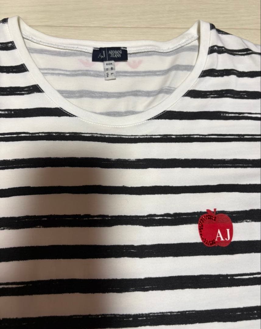 ARMANI JEANS アップルモチーフ ボーダー Tシャツ — image 2