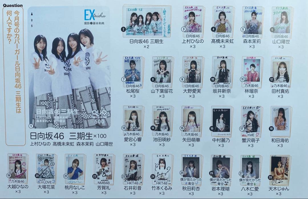 EX大衆2026年7月号　応募券2枚セット 日向坂46 3期生 — image 3
