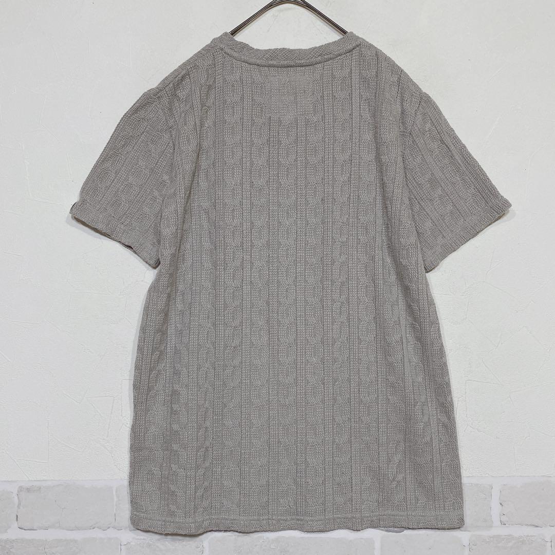 CALL&RESPONSE ケーブル編み 半袖ニット M グレー J821 — image 2