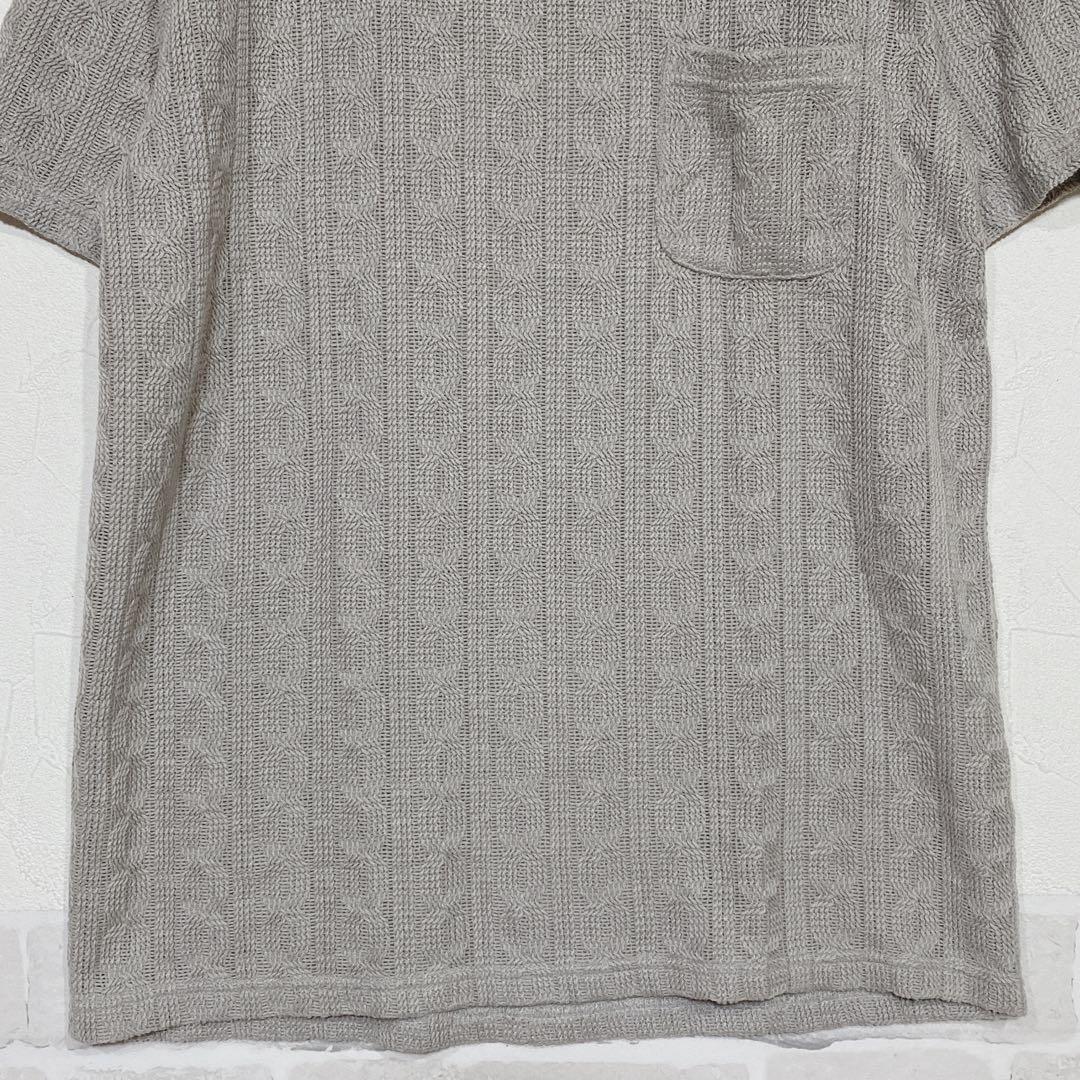 CALL&RESPONSE ケーブル編み 半袖ニット M グレー J821 — image 4