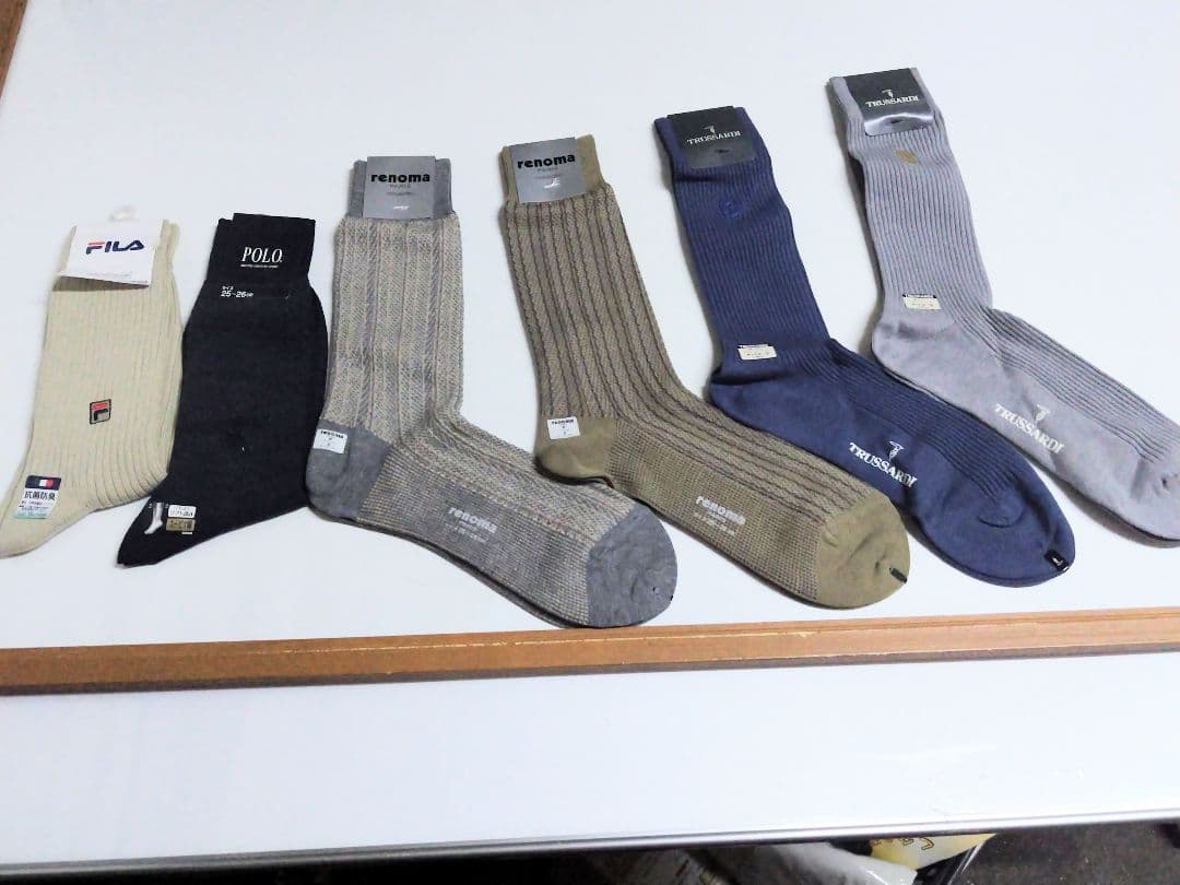 トラサルディ、レノマ他メンズソックス まとめて6足 新品 ★4395b — image 2