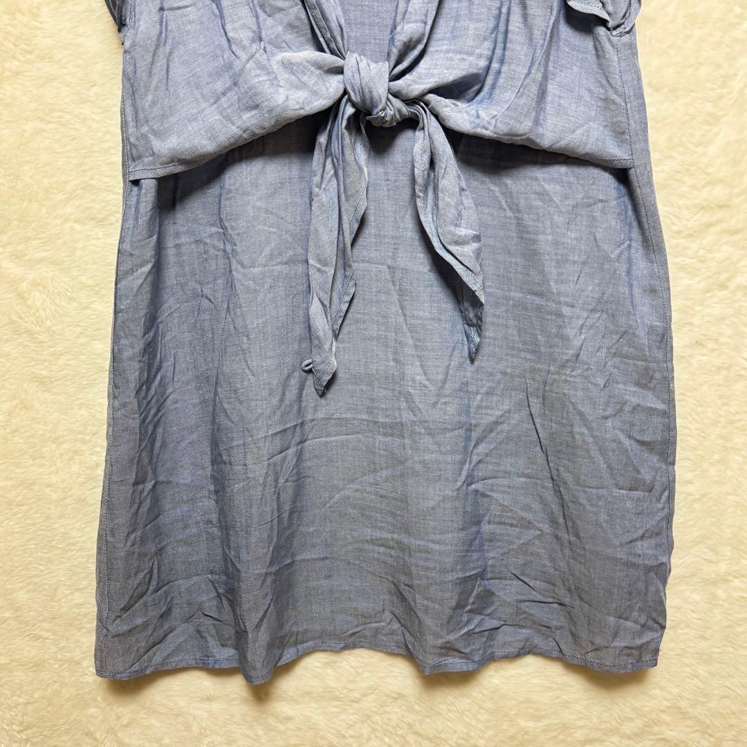 ラボラトリーワーク ワンピース チュニック リボン M 青 — image 3