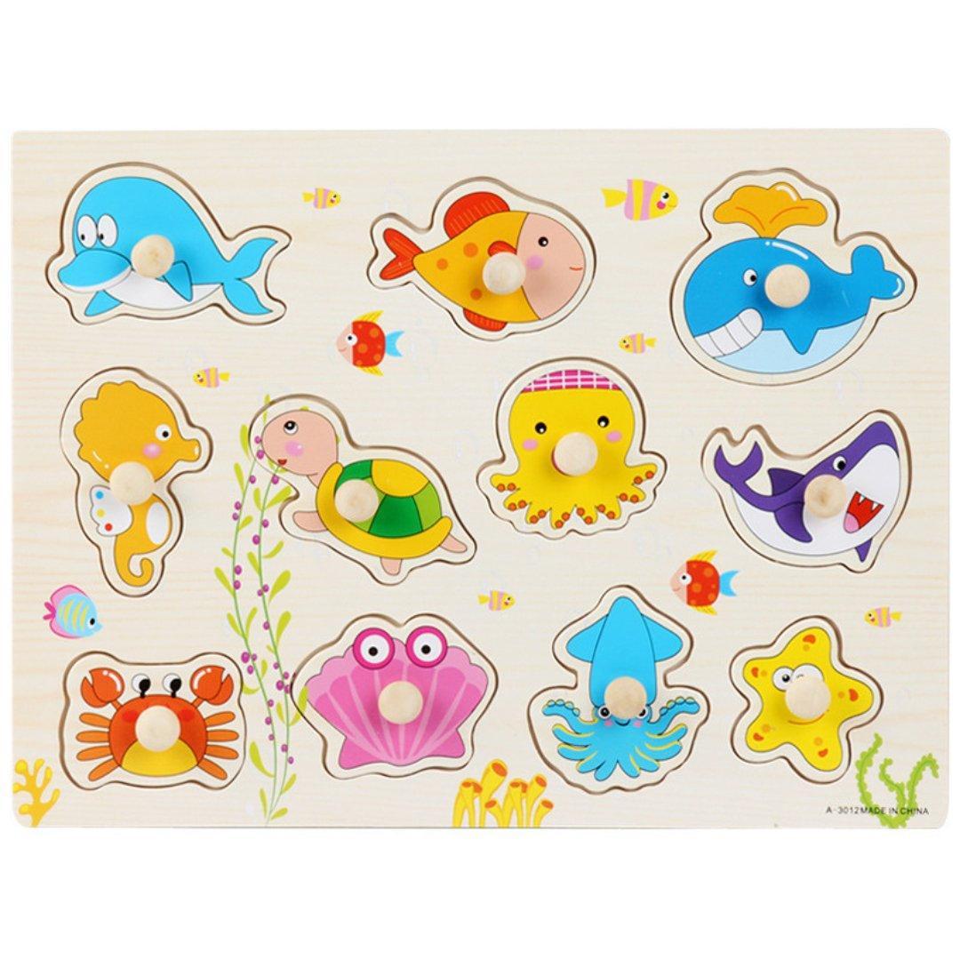木製 知育玩具 型はめパズル モンテッソーリ 乗り物 海モチーフ 男の子 新品 — image 3