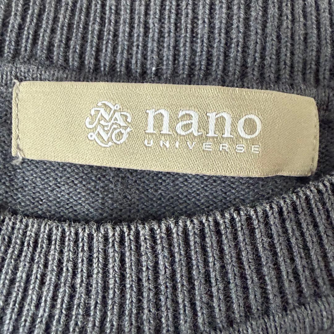 ナノユニバース nano universeクルーネック ニット S 黒 — image 3