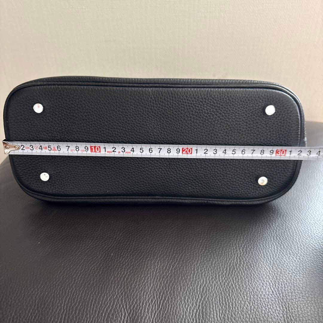 ノーブランド　ブラックレザーハンドバッグ — image 4