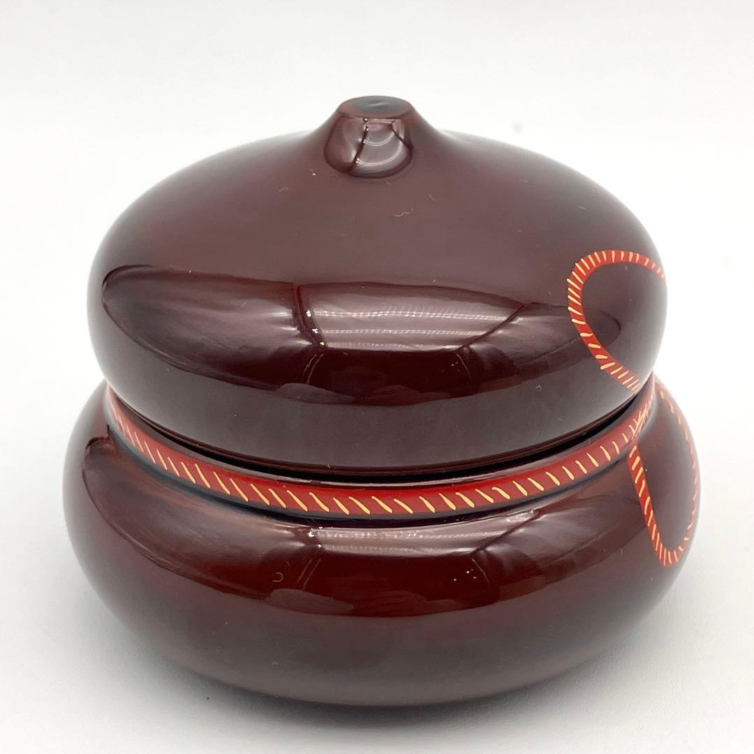 瓢箪型 香合 漆器 中村香鳳作 箱あり 未使用品 — image 5