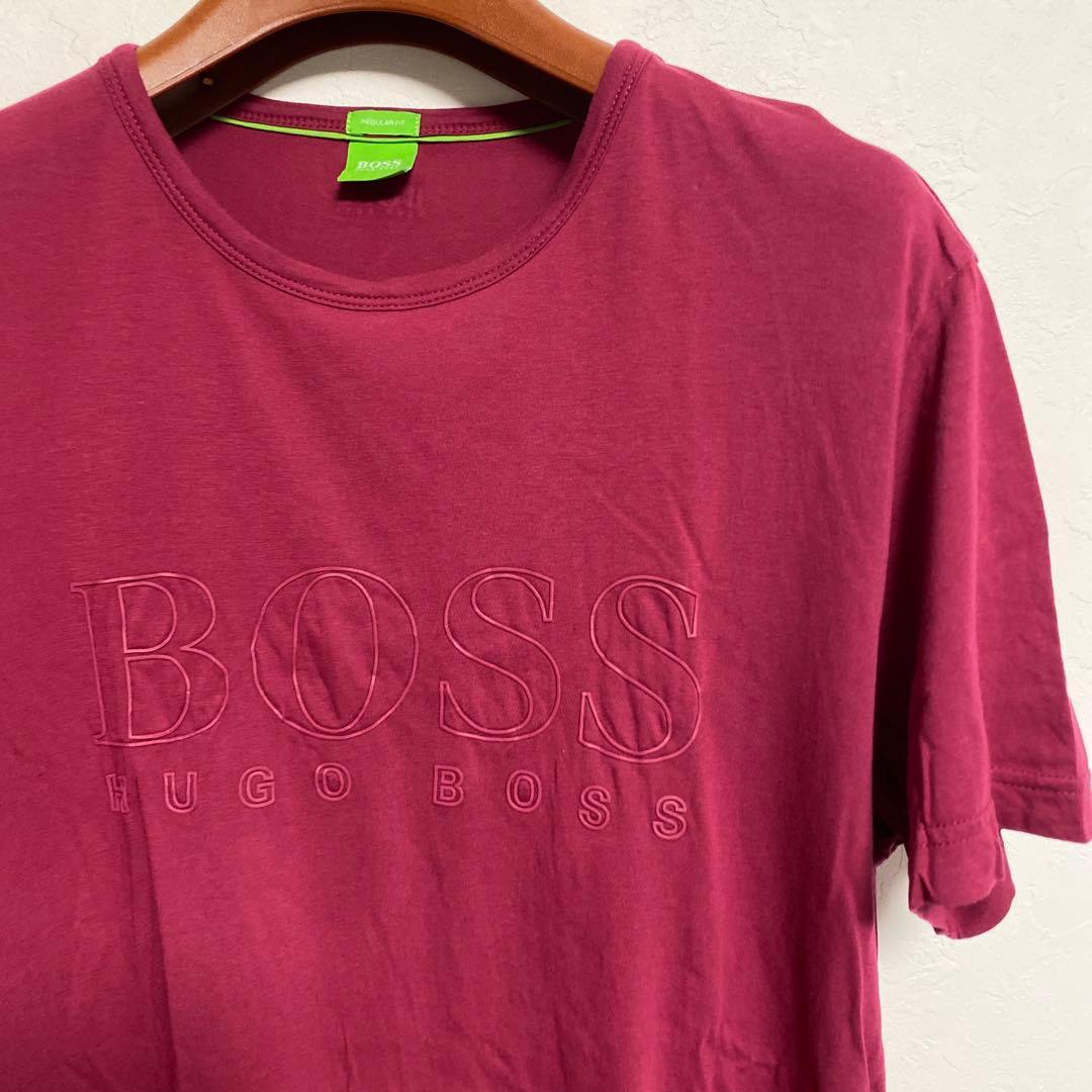 HUGO BOSS エンボスロゴ Tシャツ ボルドー L — image 3