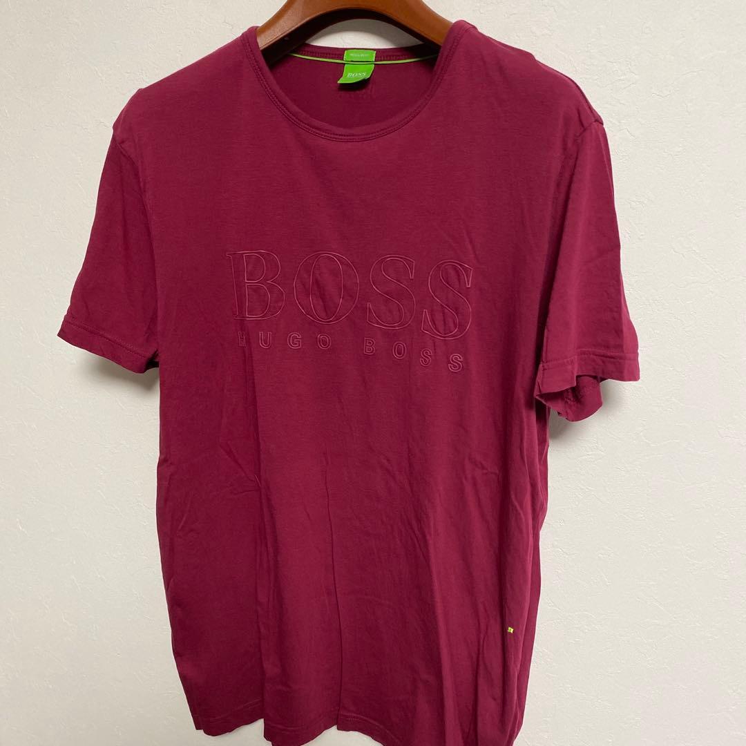 HUGO BOSS エンボスロゴ Tシャツ ボルドー L — image 4