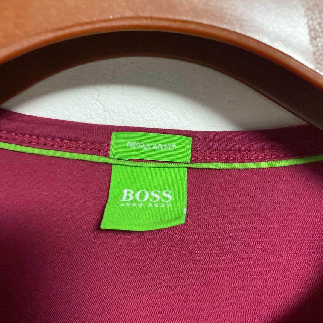 HUGO BOSS エンボスロゴ Tシャツ ボルドー L — image 5