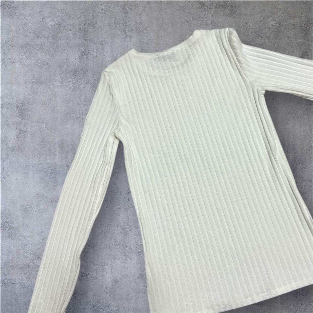 ZARA シンプルニットカットソー　オフホワイト — image 2
