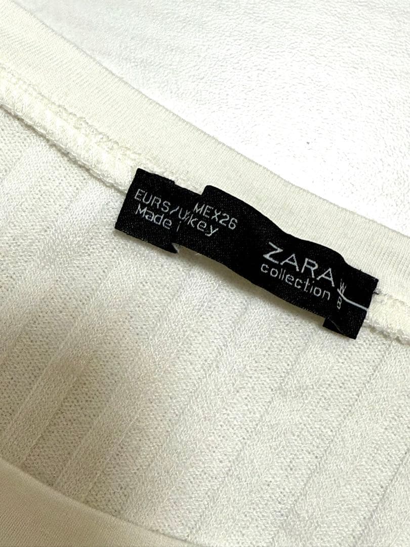 ZARA シンプルニットカットソー　オフホワイト — image 3