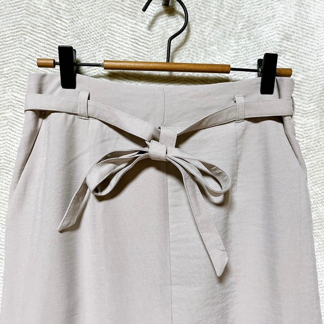 ブリスポイント ベルト付き ロングタイトスカート L ライトグレージュ シンプル — image 2