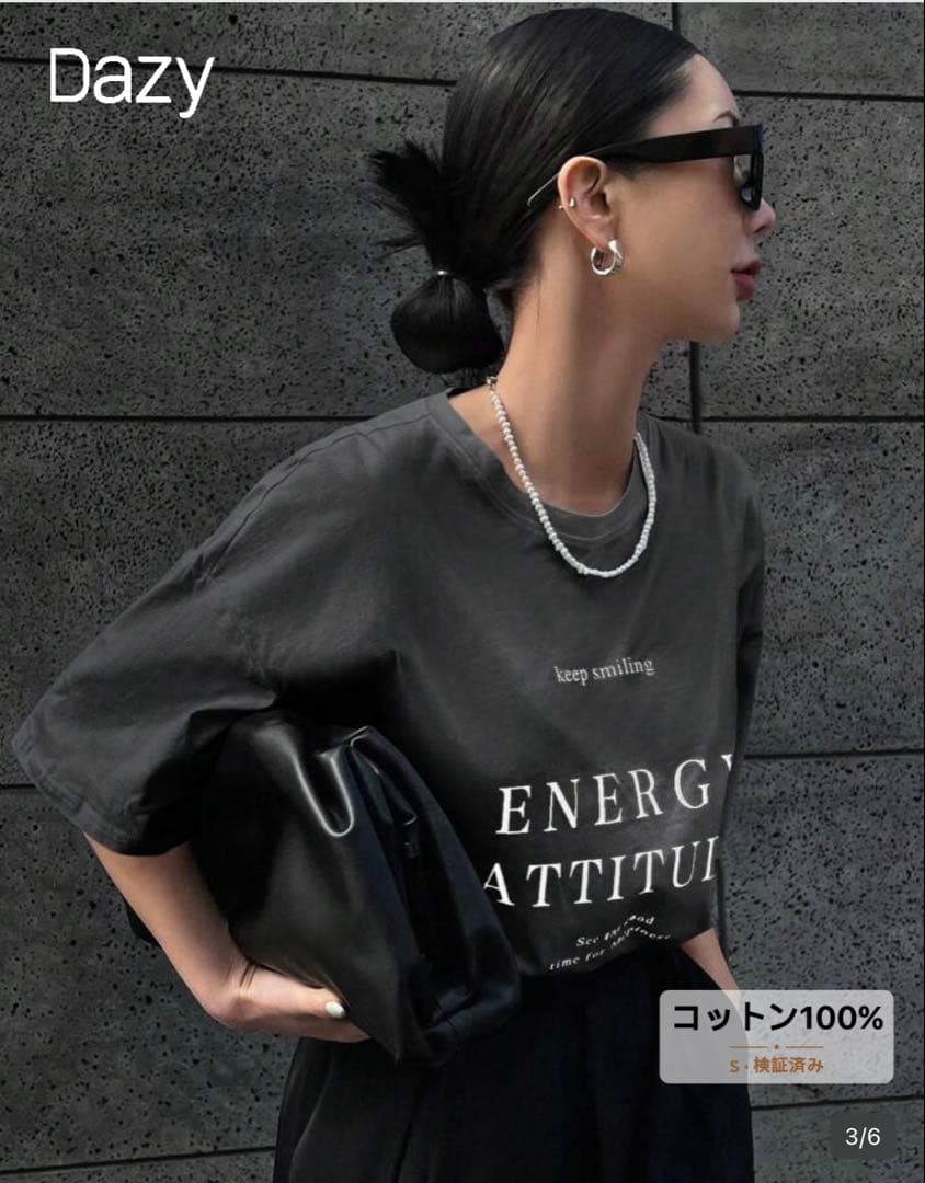 SHEIN DAZY スローガングラフィックTシャツ コットン100% — image 4