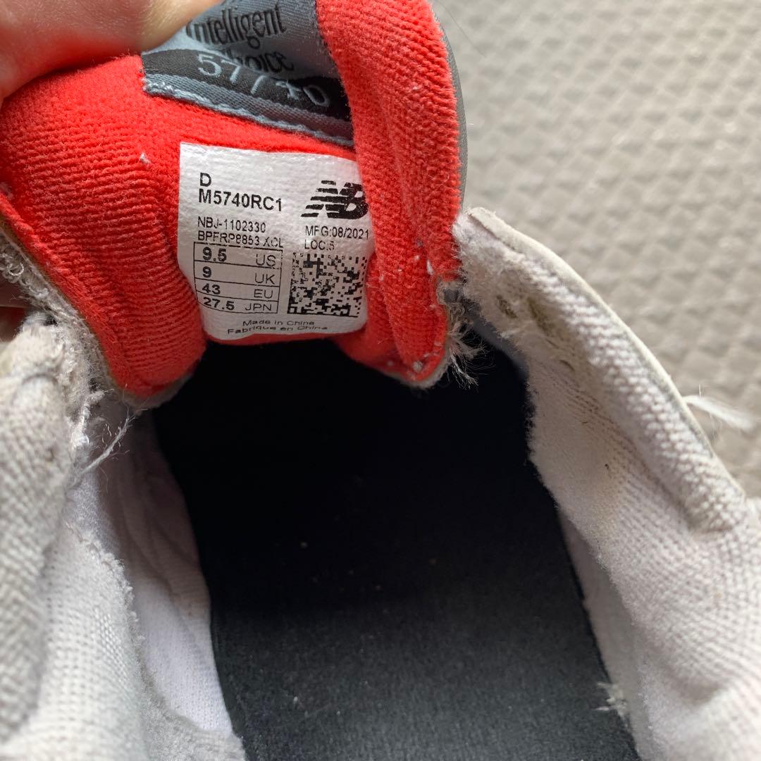 New Balance 57/40 グレー オレンジ スニーカー — image 5