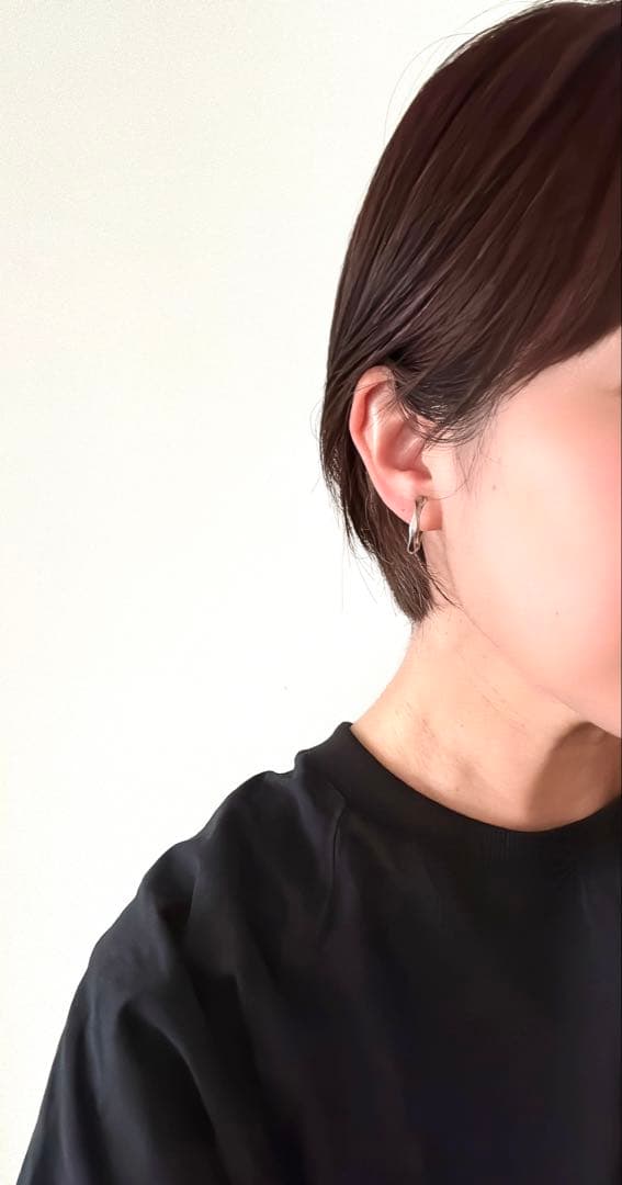 ＊シンプルネジバネフープイヤリング＊マットシルバー — image 3