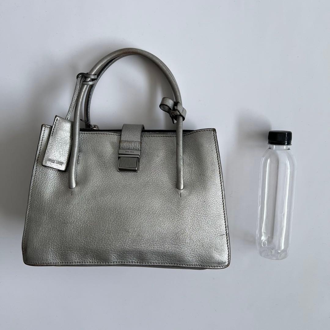 MIU MIU MADRAS LEATHER TOTE HAND BAG — image 5