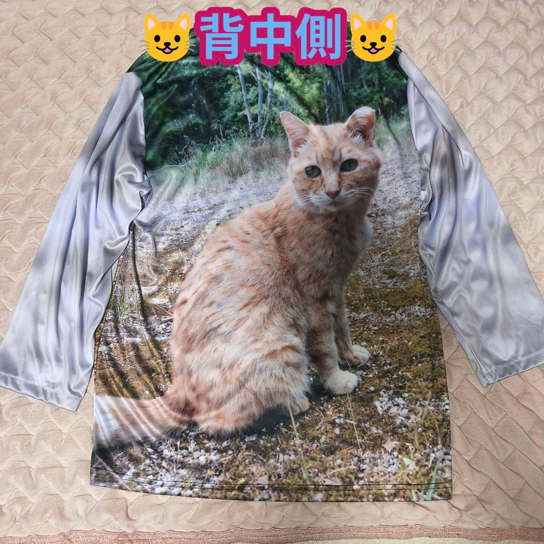 猫シャツ チャトラ プリント 長袖 Mサイズ — image 3