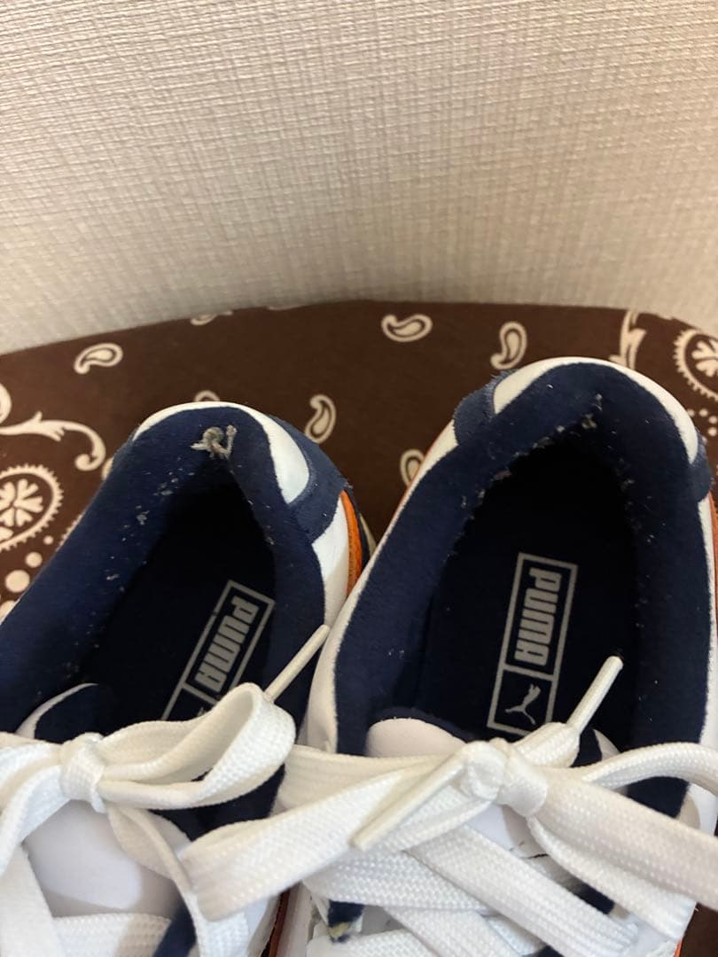 美品！PUMA SLIPSTREAM スニーカー ホワイト オレンジ ネイビー — image 3