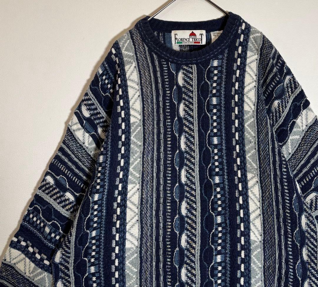 Florence Tricot ブルガリア製　コットン　3Dニット　セーター — image 2