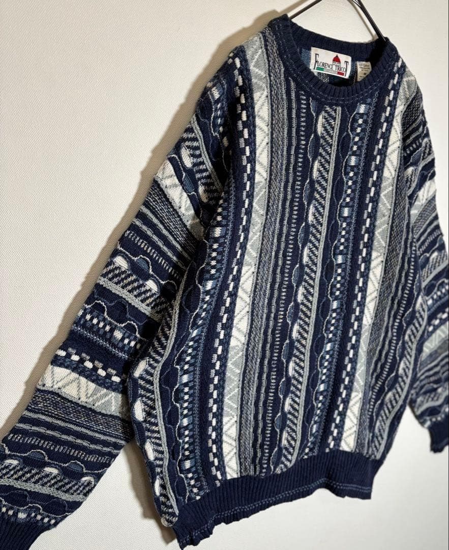 Florence Tricot ブルガリア製　コットン　3Dニット　セーター — image 3