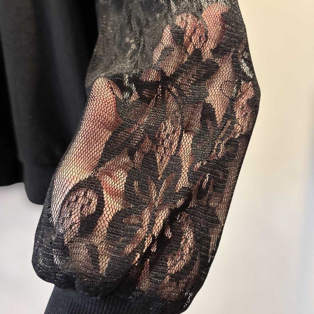 試着のみ SHEIN 長袖 レース袖 トップス ブラック Mサイズ — image 3