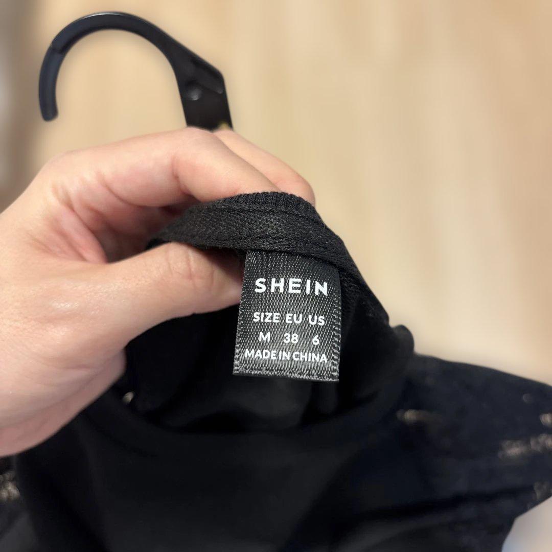 試着のみ SHEIN 長袖 レース袖 トップス ブラック Mサイズ — image 4