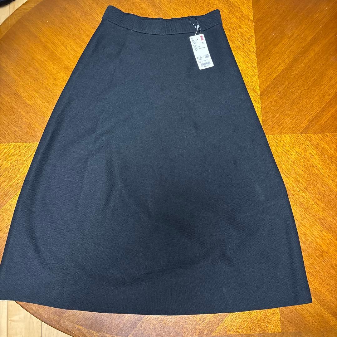 UNIQLO ウォッシャブルミラノリブフレアスカート　ブラックM 黒　ユニクロ — image 5